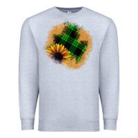 Heather Grey sunflower christmas patch Premium Sweatshirt - JahusDesignShop