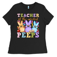 Black Easter Day Teacher of the sweetest peeps Ladies Tee - OliviaCreatesArt