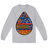 Moon Dust african fabric pattern teardrop earrings 4 Long Sleeve Tee - BundleAndBundleShop