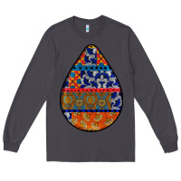 Smoke african fabric pattern teardrop earrings 4 Long Sleeve Tee - BundleAndBundleShop