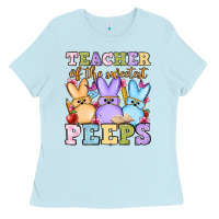 Baby Blue Easter Day Teacher of the sweetest peeps Ladies Tee - OliviaCreatesArt