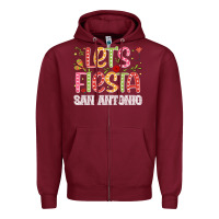 Burgundy lets fiesta san antonio Zipper Hoodie - JahusDesignShop