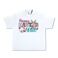 White Happy Easter Y'all Urban Heavy Tee - BundleAndBundleShop