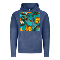 Vintage Denim autumn leaves seamless pattern Vintage Hoodie - BundleAndBundleShop