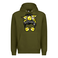 Army Green softball mom Premium Hoodie - RacoonDesign