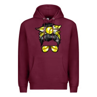 Burgundy softball mom Premium Hoodie - RacoonDesign