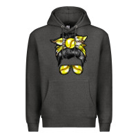 Charcoal Heather softball mom Premium Hoodie - RacoonDesign