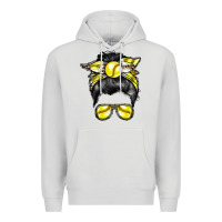 Dove Grey softball mom Premium Hoodie - RacoonDesign