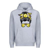 Heather Grey softball mom Premium Hoodie - RacoonDesign
