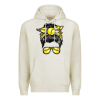 Oatmeal Heather softball mom Premium Hoodie - RacoonDesign