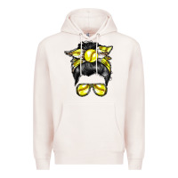 Pale Pink softball mom Premium Hoodie - RacoonDesign