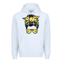 White softball mom Premium Hoodie - RacoonDesign