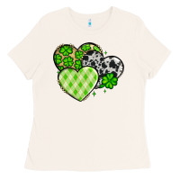 Bone St. Patrick's Day cowhide hearts Ladies Tee - OliviaCreatesArt