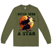 Army Green witch upon a star Long Sleeve Tee - BundleAndBundleShop