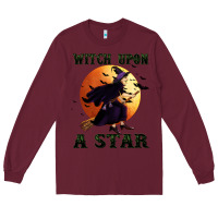 Burgundy witch upon a star Long Sleeve Tee - BundleAndBundleShop