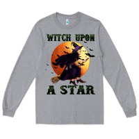 Heather Grey witch upon a star Long Sleeve Tee - BundleAndBundleShop