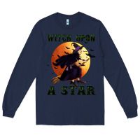Navy witch upon a star Long Sleeve Tee - BundleAndBundleShop