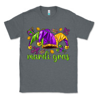 Charcoal Heather Mardi Gras with jester hat Classic Tee - HowdyJamesFarm