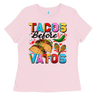 Bubblegum Pink Tacos before Vatos Valentine's Day Ladies Tee - FaDigitalArtStudio