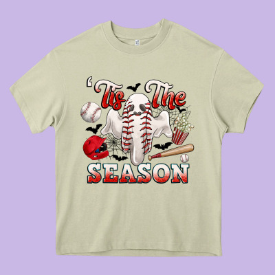 Tis The Season Baseball Halloween Heavy Core Tee Designed By Cowgirlartshop