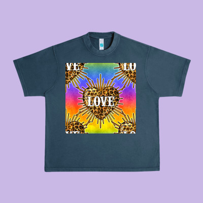 Pride Lgbtq Leopard Love Heart Seamless Pattern Urban Heavy Tee Designed By Bundleandbundleshop
