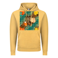 Vintage Mustard fall boot seamless pattern Vintage Hoodie - BundleAndBundleShop