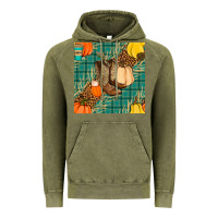 Vintage Olive fall boot seamless pattern Vintage Hoodie - BundleAndBundleShop