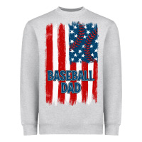 Heather Grey baseball dad american flag Heavyweight Sweatshirt - JahusDesignShop
