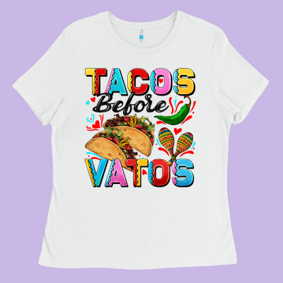 Tacos Before Vatos Valentine's Day Ladies Tee Designed By Fadigitalartstudio