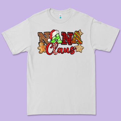 Nana Claus Christmas Lights And Gifts Mother's Day Premium Tee Designed By Howdyjamesfarm