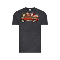 Vintage Black christmas truck with farm animals Vintage Tee - RanaPortraitStore