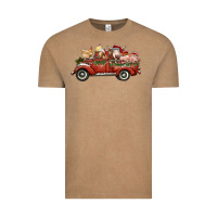 Vintage Coffee christmas truck with farm animals Vintage Tee - RanaPortraitStore