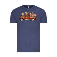 Vintage Denim christmas truck with farm animals Vintage Tee - RanaPortraitStore