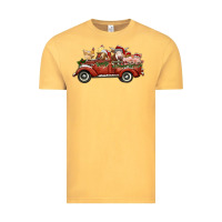 Vintage Mustard christmas truck with farm animals Vintage Tee - RanaPortraitStore