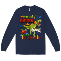 Navy ready to crush 1st grade Long Sleeve Tee - BundleAndBundleShop