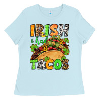 Baby Blue St. Patrick's Irish i had tacos Ladies Tee - OliviaCreatesArt