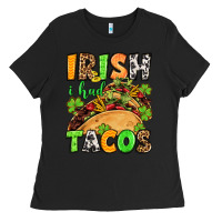 Black St. Patrick's Irish i had tacos Ladies Tee - OliviaCreatesArt