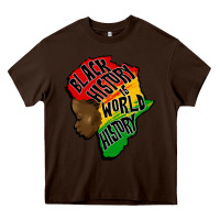 Chocolate Brown black history is world history Heavy Core Tee - CowGirlArtShop