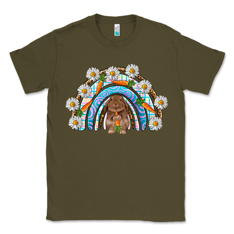 Easter Bunny With Carrot Rainbow Easter Day Classic Tee by HowdyJamesFarm | Teevron