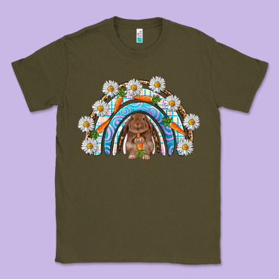Easter Bunny With Carrot Rainbow Easter Day Classic Tee Designed By Howdyjamesfarm