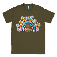 Army Green Easter Bunny with carrot rainbow Easter Day Classic Tee - HowdyJamesFarm