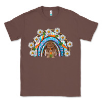 Chestnut Easter Bunny with carrot rainbow Easter Day Classic Tee - HowdyJamesFarm