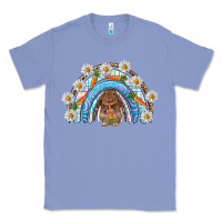 Colony Blue Easter Bunny with carrot rainbow Easter Day Classic Tee - HowdyJamesFarm