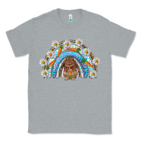 Heather Grey Easter Bunny with carrot rainbow Easter Day Classic Tee - HowdyJamesFarm