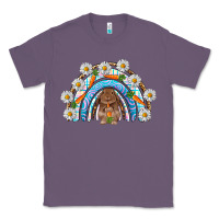 Lavender Easter Bunny with carrot rainbow Easter Day Classic Tee - HowdyJamesFarm