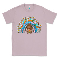 Lilac Easter Bunny with carrot rainbow Easter Day Classic Tee - HowdyJamesFarm