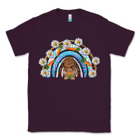 Plum Easter Bunny with carrot rainbow Easter Day Classic Tee - HowdyJamesFarm