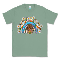 Sage Easter Bunny with carrot rainbow Easter Day Classic Tee - HowdyJamesFarm