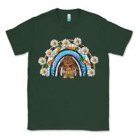 Sports Green Easter Bunny with carrot rainbow Easter Day Classic Tee - HowdyJamesFarm