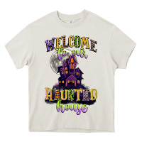 Cream welcome to our haunted house Heavy Core Tee - CowGirlArtShop